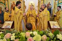 Архиерейское богослужение в престольный праздник в храме преподобного Саввы Сторожевского поселка Заря